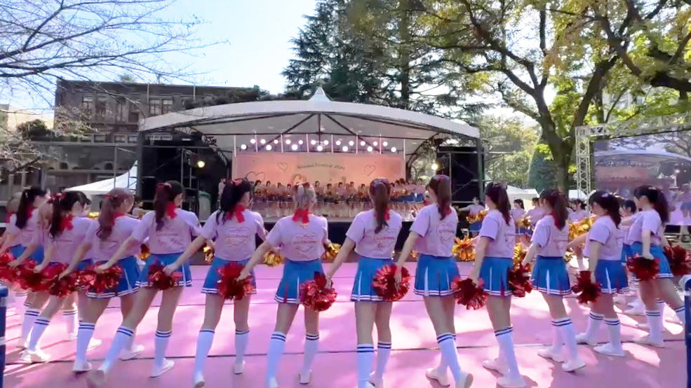 Aoyama Gakuin University's Cheerleaders at Honolulu Rainbow EKIDEN 2025!